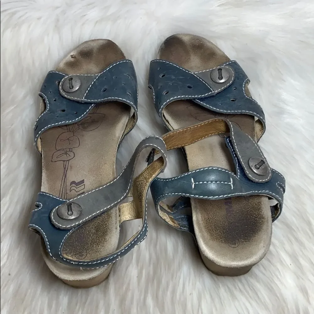 Romika‎ Florida 05 Denim Blue Leather Sandal Sz 41